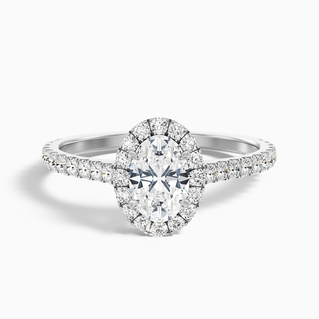 Holly Oval Halo Pave Lab Grown Engagement Ring