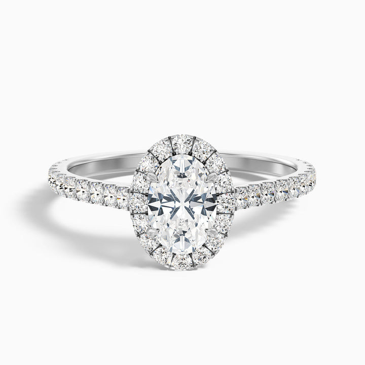 Holly Oval Halo Pave Lab Grown Engagement Ring