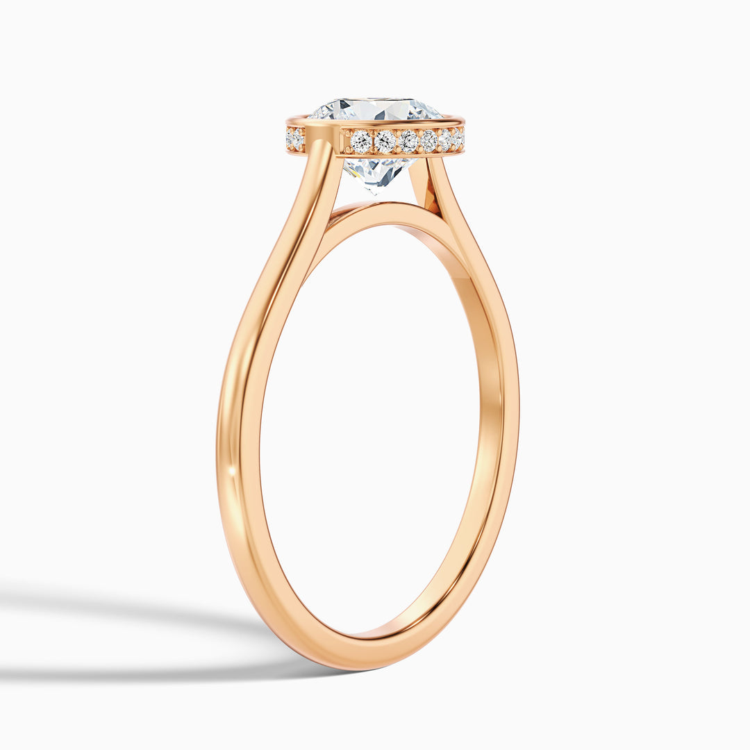 Vri Round Lab Grown Engagement Ring Hidden Halo