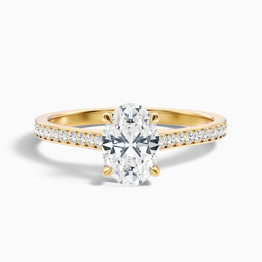 Neto Oval Cut Side Stone Pave Lab Grown Engagement Ring
