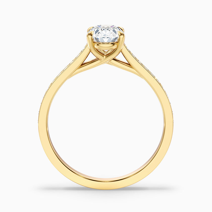 Neto Oval Cut Side Stone Pave Lab Grown Engagement Ring