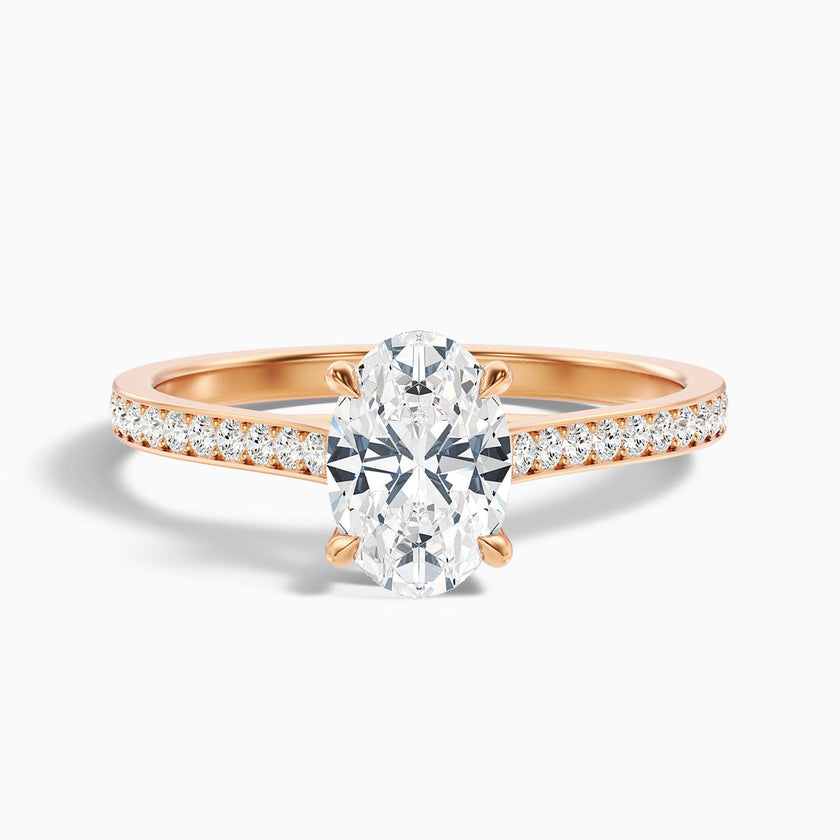 Neto Oval Cut Side Stone Pave Lab Grown Engagement Ring