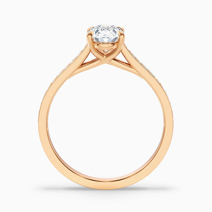 Neto Oval Cut Side Stone Pave Lab Grown Engagement Ring