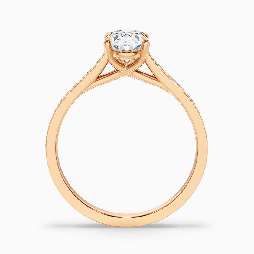 Neto Oval Cut Side Stone Pave Lab Grown Engagement Ring