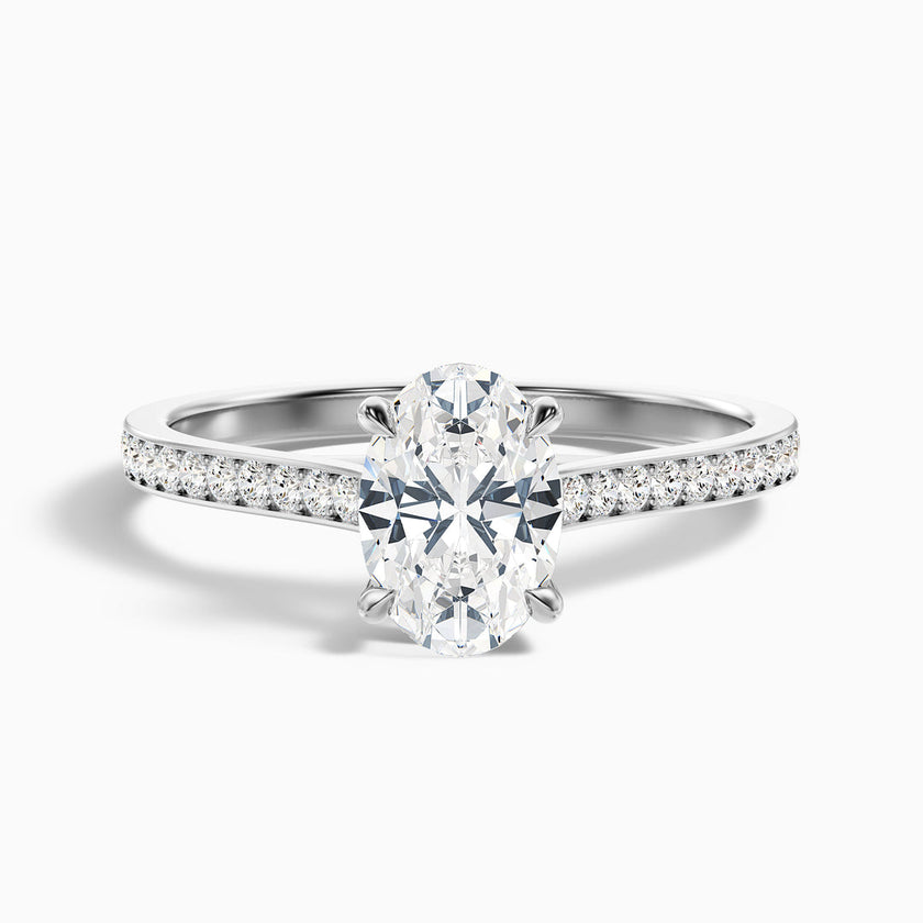 Neto Oval Cut Side Stone Pave Lab Grown Engagement Ring