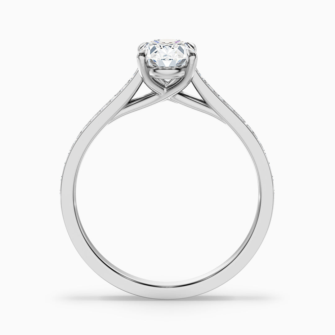 Neto Oval Cut Side Stone Pave Lab Grown Engagement Ring