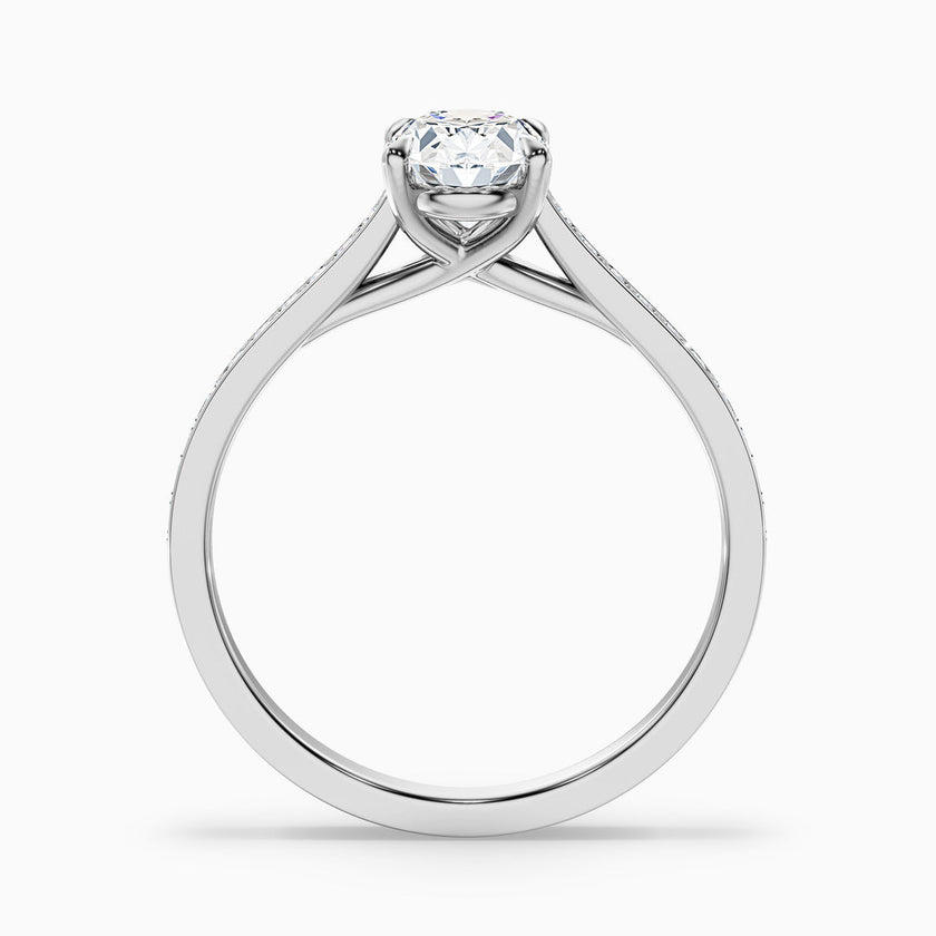 Neto Oval Cut Side Stone Pave Lab Grown Engagement Ring