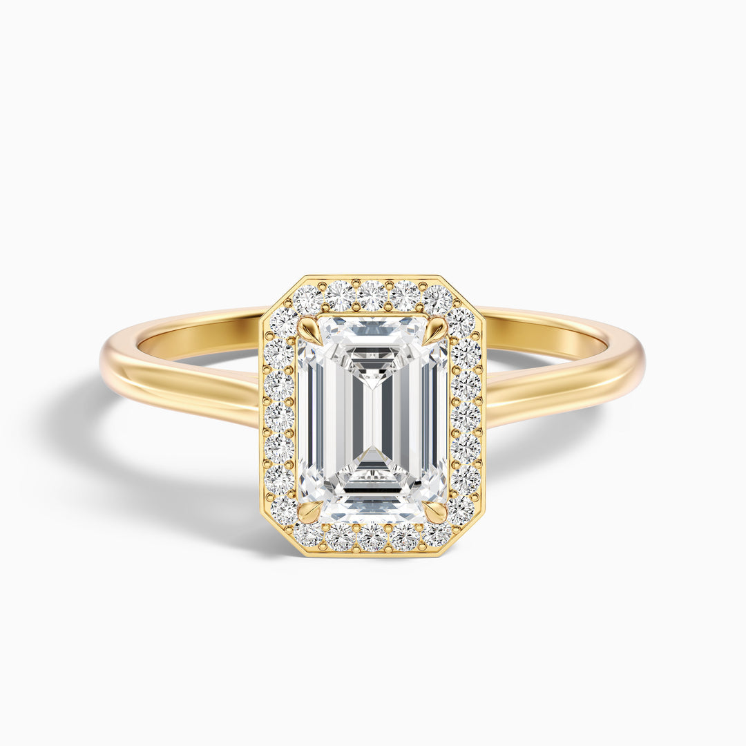 Kylie Emerald Cut Halo Lab Grown Engagement Ring