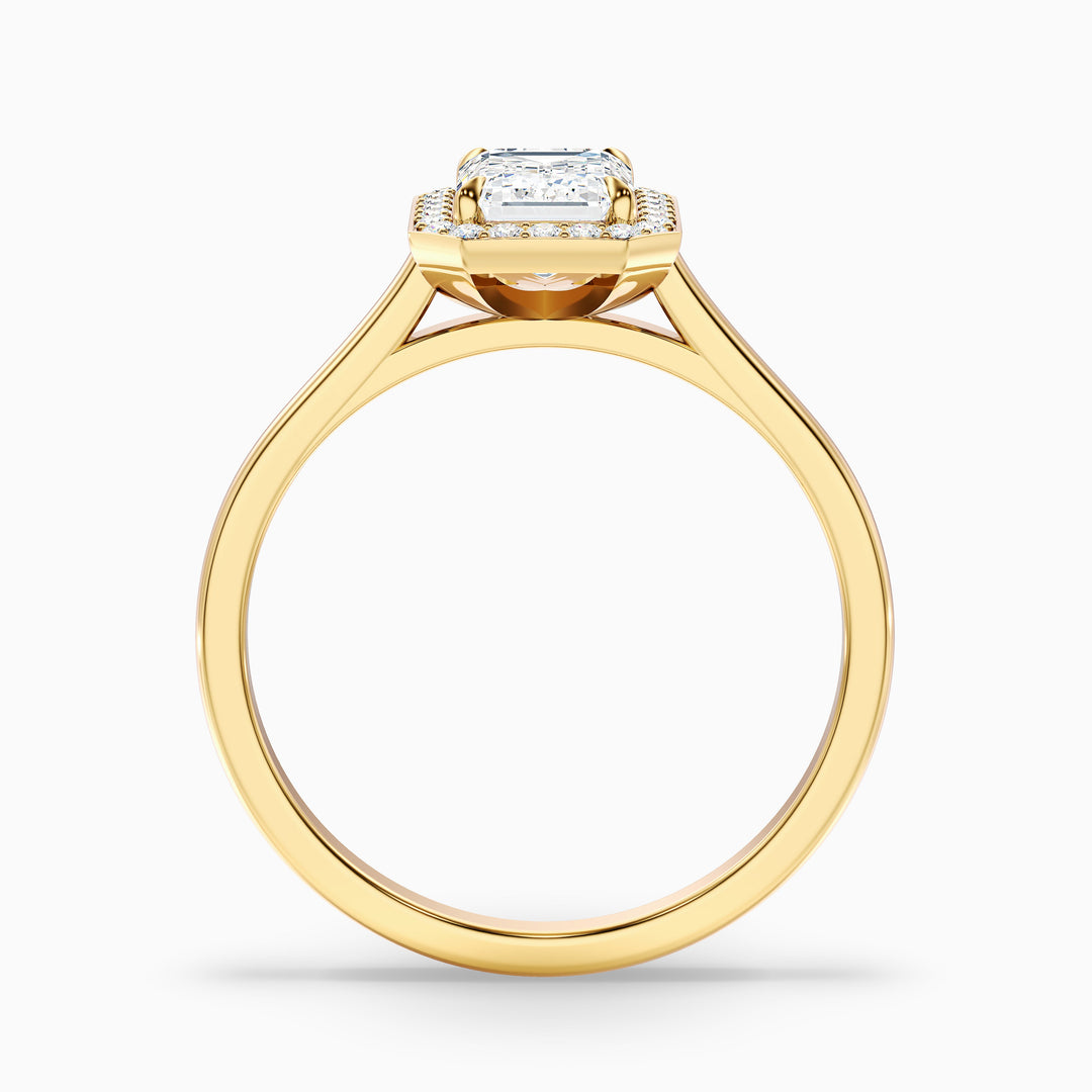 Kylie Emerald Cut Halo Lab Grown Engagement Ring