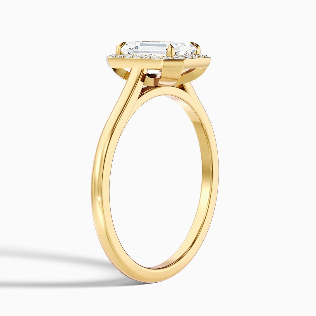 Kylie Emerald Cut Halo Lab Grown Engagement Ring