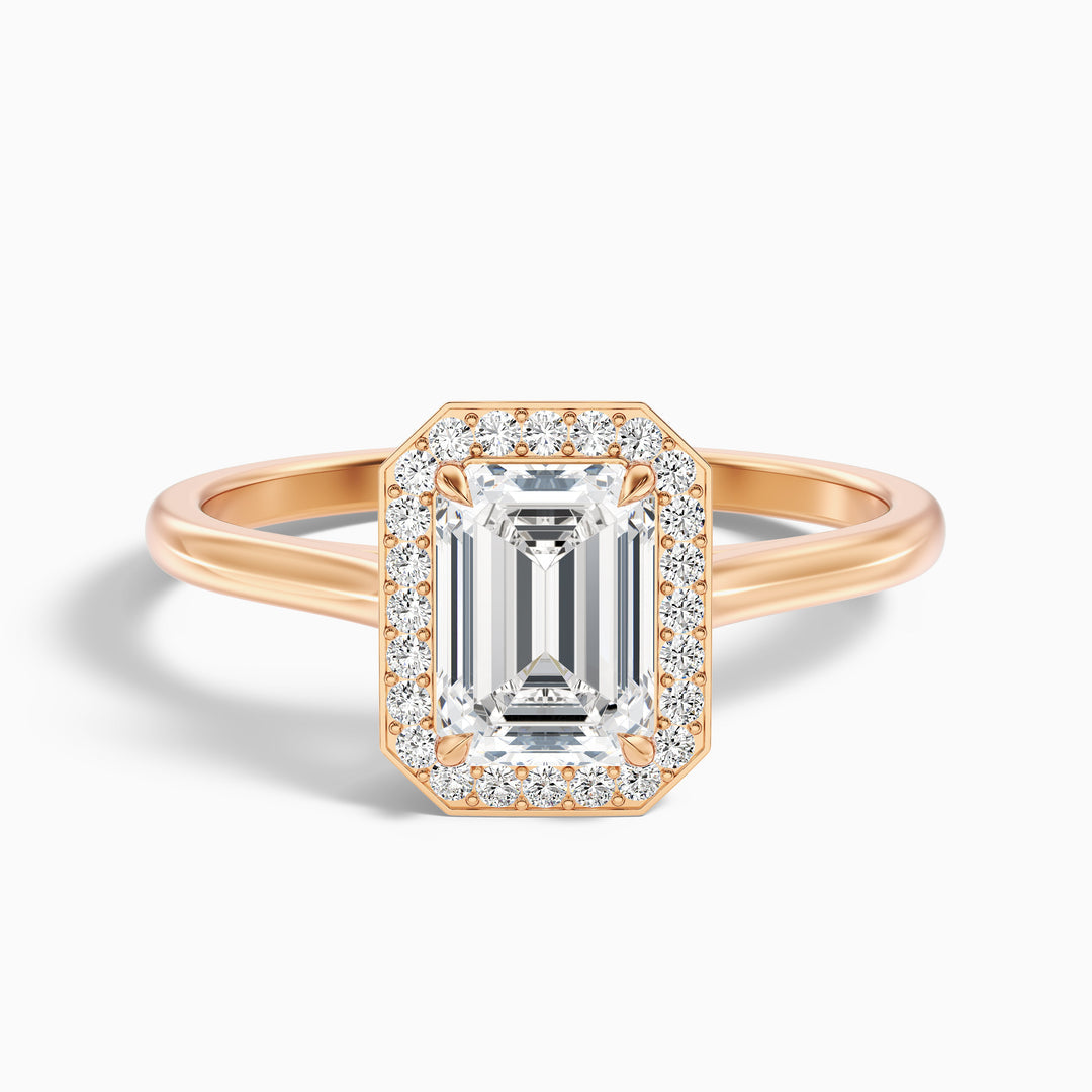 Kylie Emerald Cut Halo Lab Grown Engagement Ring