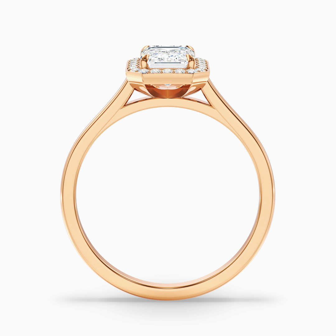 Kylie Emerald Cut Halo Lab Grown Engagement Ring
