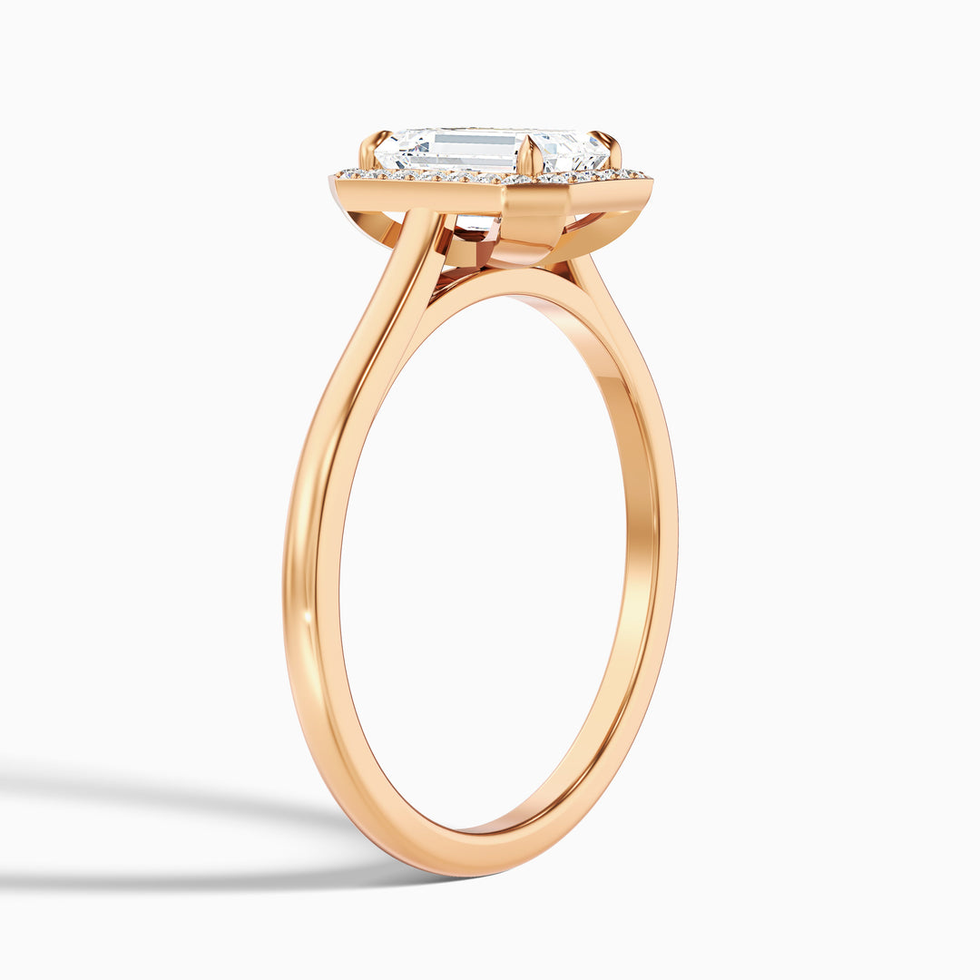 Kylie Emerald Cut Halo Lab Grown Engagement Ring