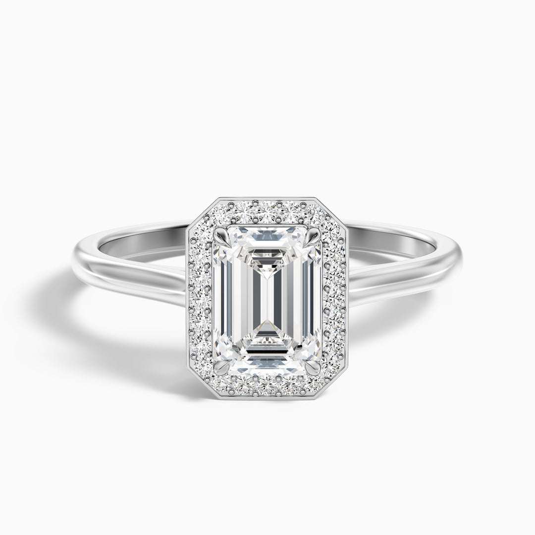 Kylie Emerald Cut Halo Lab Grown Engagement Ring