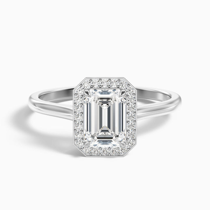 Kylie Emerald Cut Halo Lab Grown Engagement Ring