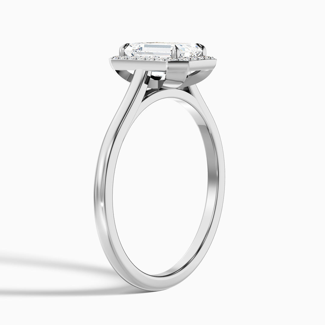 Kylie Emerald Cut Halo Lab Grown Engagement Ring