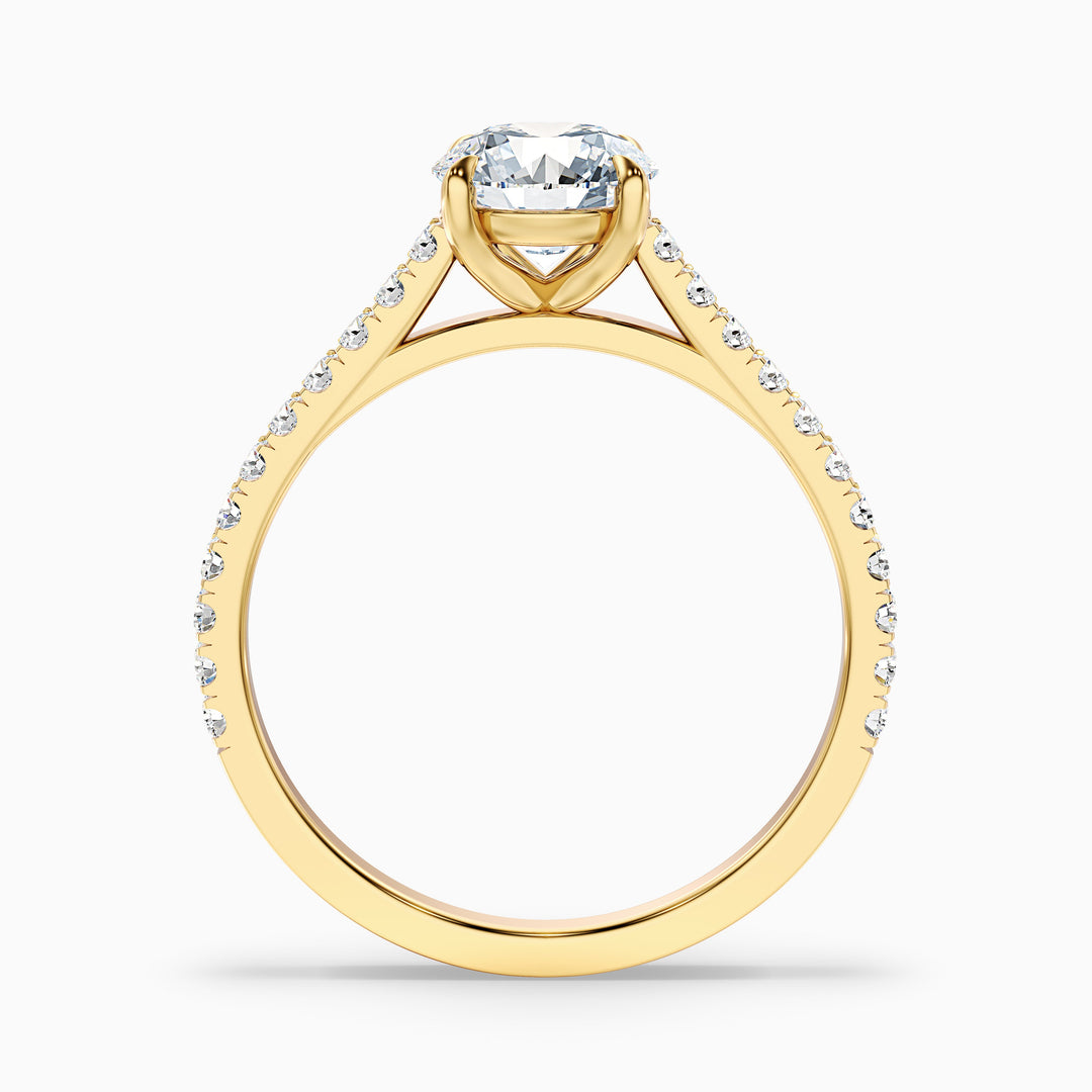 Serene Round Side Stone Pave Lab Grown Engagement Ring