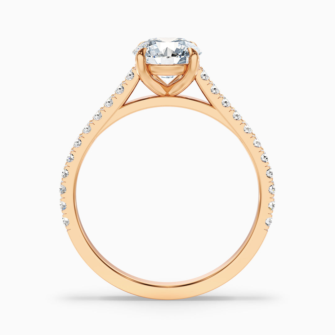 Serene Round Side Stone Pave Lab Grown Engagement Ring