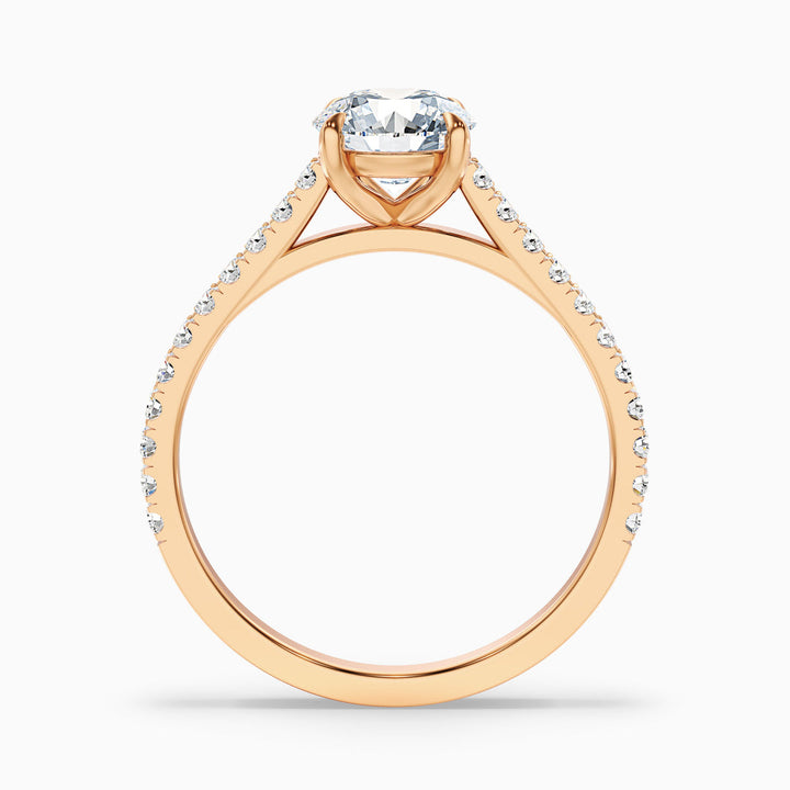 Serene Round Side Stone Pave Lab Grown Engagement Ring
