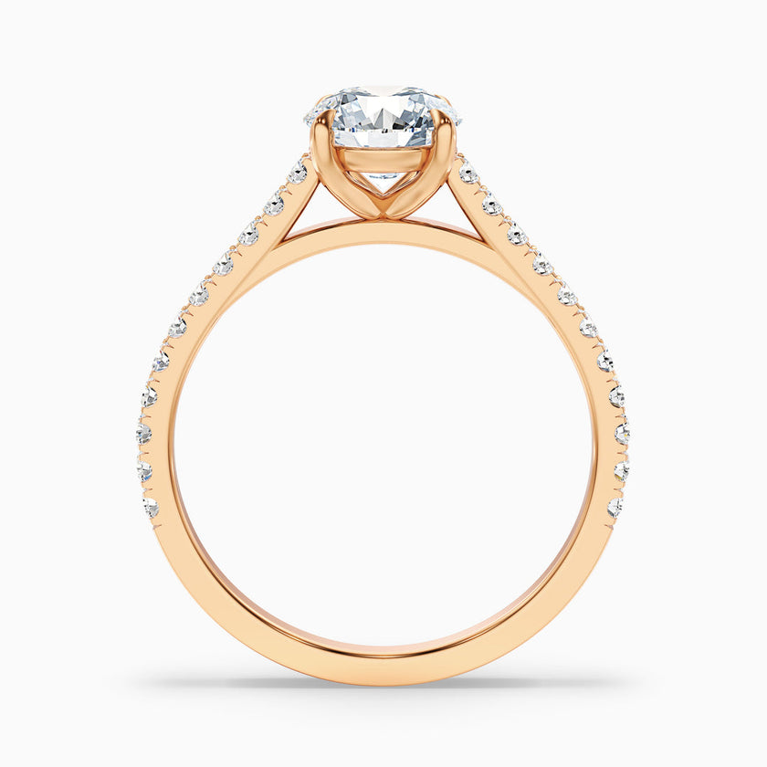 Serene Round Side Stone Pave Lab Grown Engagement Ring