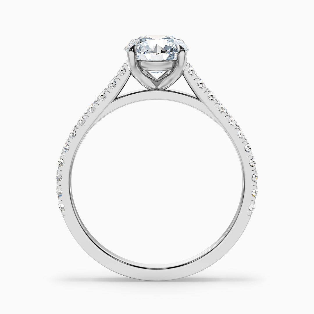 Serene Round Side Stone Pave Lab Grown Engagement Ring