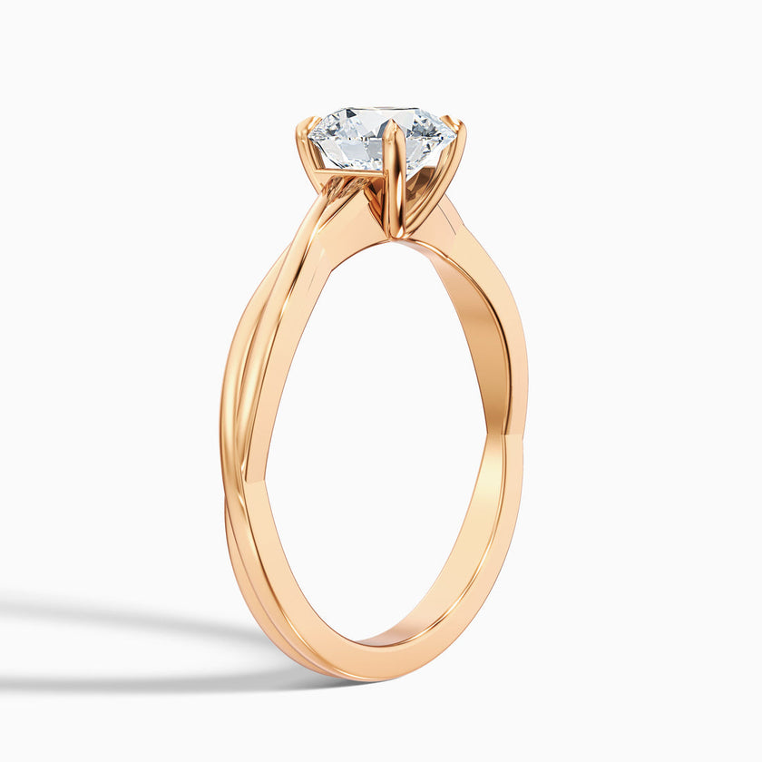 Joon Round Solitaire Twisted Band Lab Grown Engagement Ring