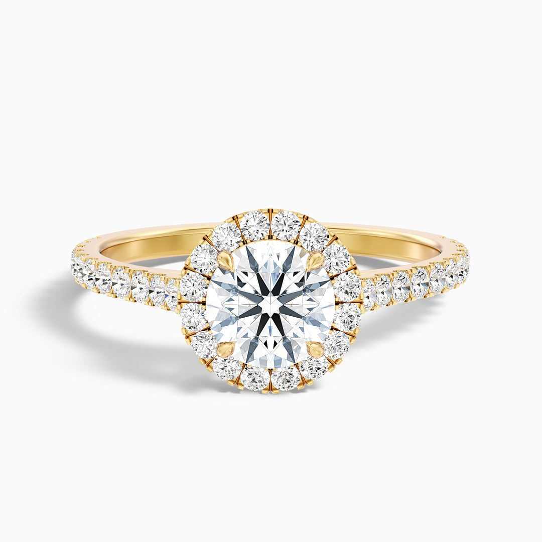 Amaya Round Halo Pave Lab Grown Engagement Ring