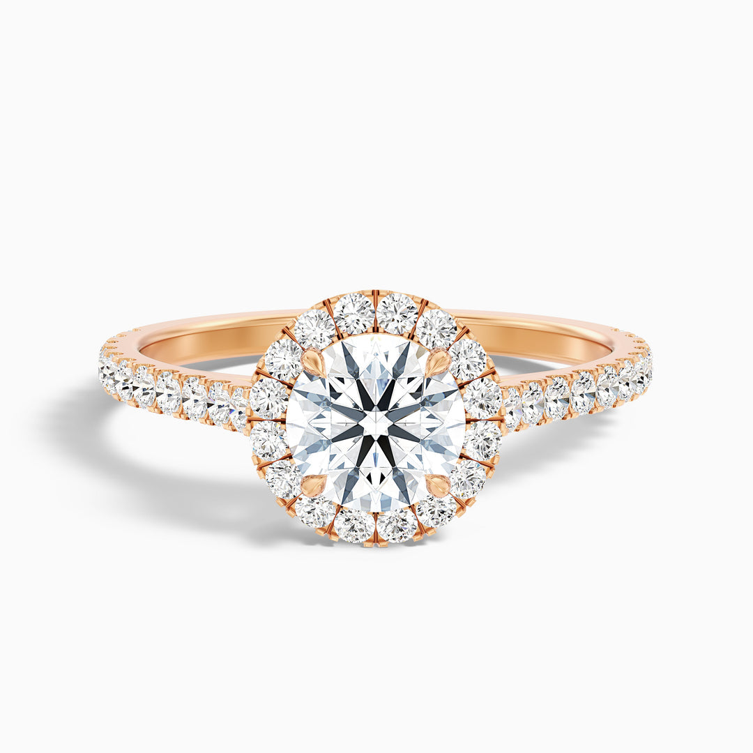 Amaya Round Halo Pave Lab Grown Engagement Ring