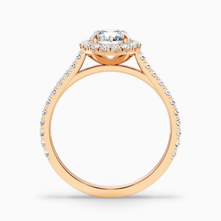 Amaya Round Halo Pave Lab Grown Engagement Ring