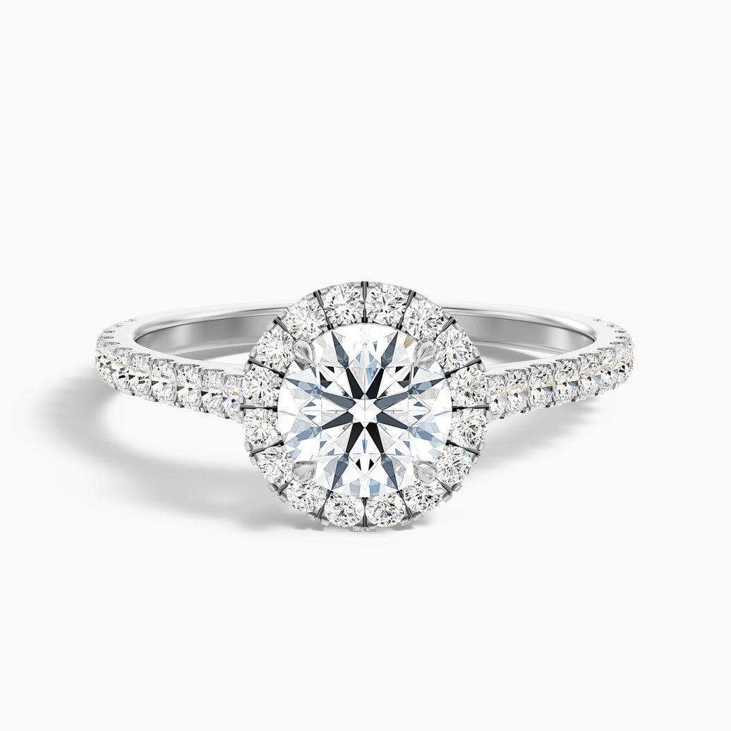 Amaya Round Halo Pave Lab Grown Engagement Ring
