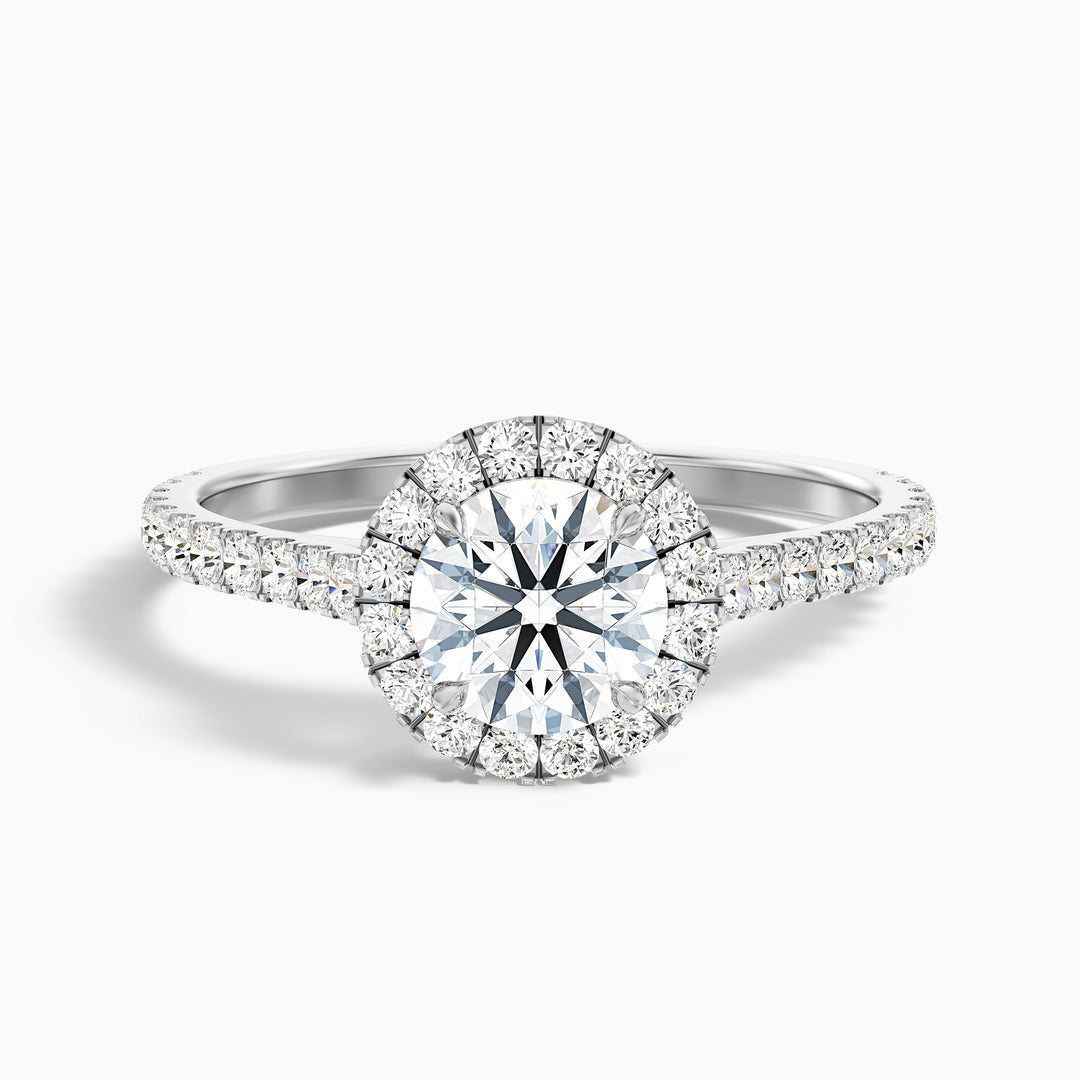 Amaya Round Halo Pave Lab Grown Engagement Ring