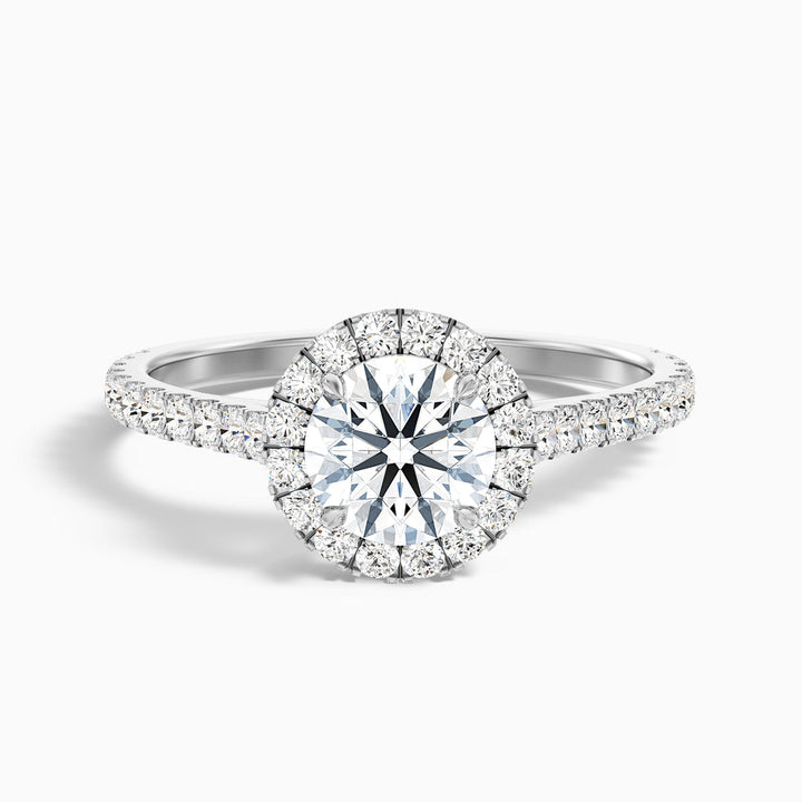 Amaya Round Halo Pave Lab Grown Engagement Ring
