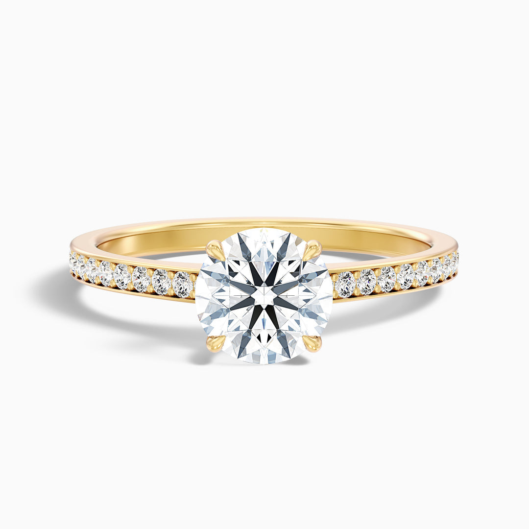 Alani Round Cut Side Stone Pave Lab Grown Engagement Ring