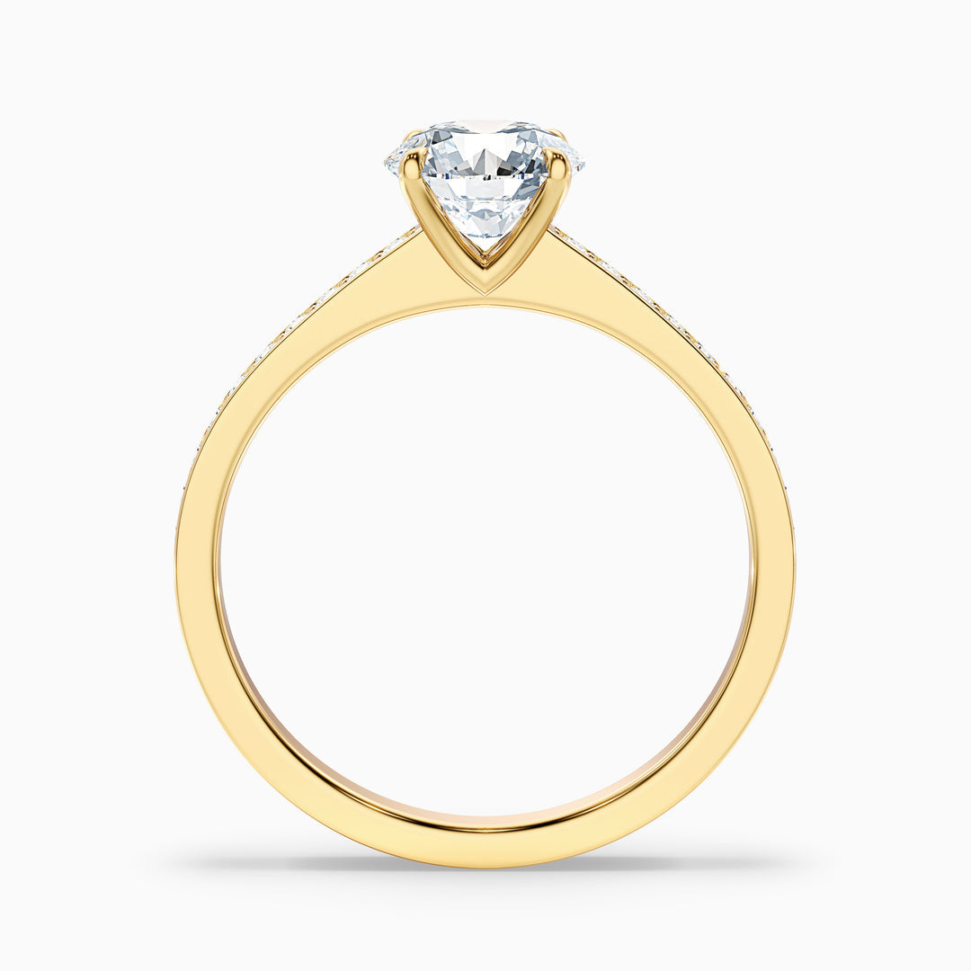 Alani Round Cut Side Stone Pave Lab Grown Engagement Ring