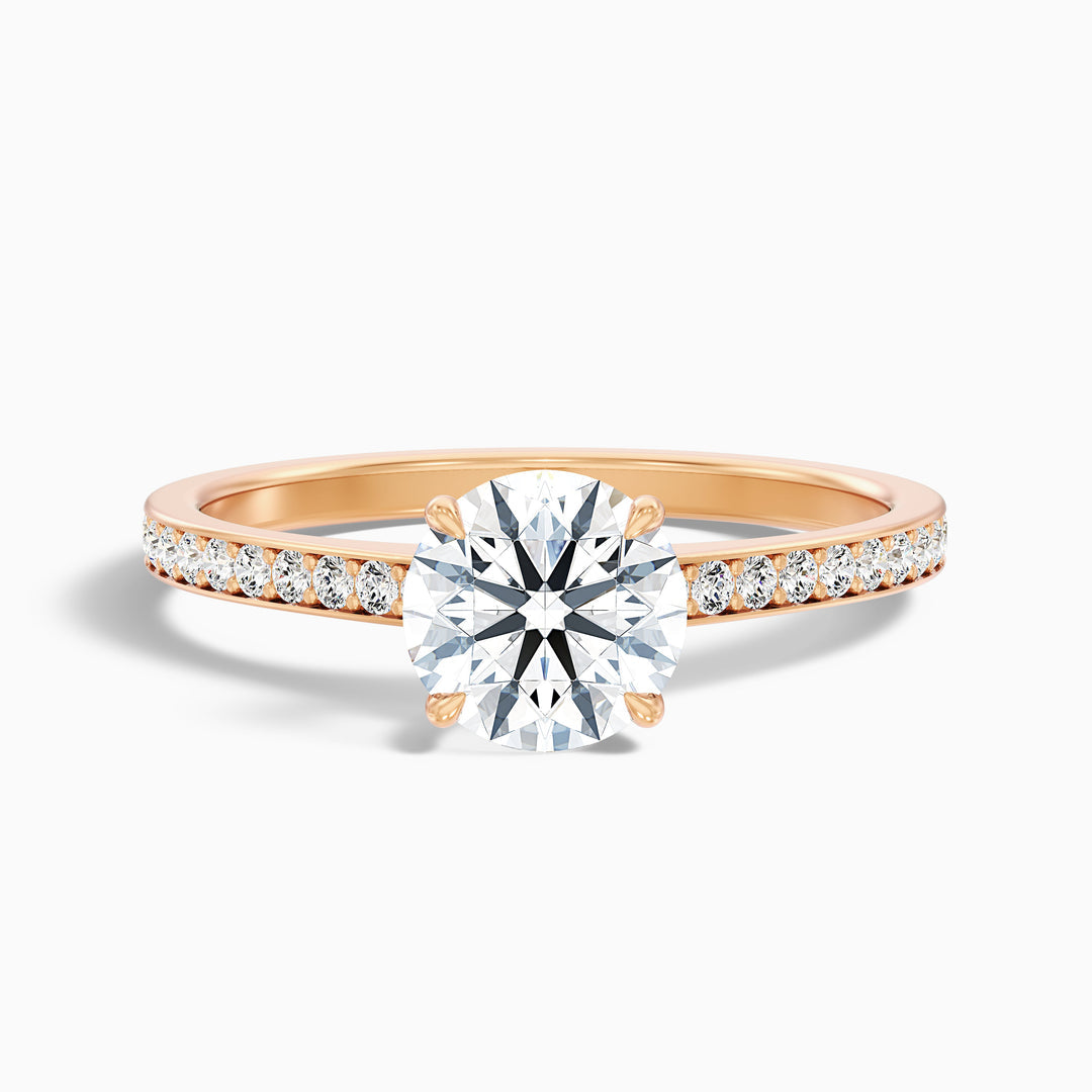 Alani Round Cut Side Stone Pave Lab Grown Engagement Ring
