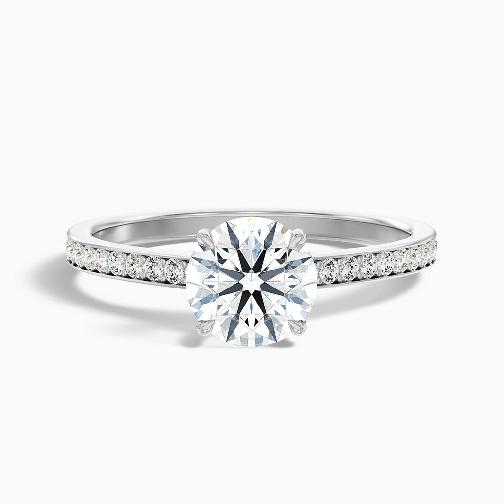 Alani Round Cut Side Stone Pave Lab Grown Engagement Ring