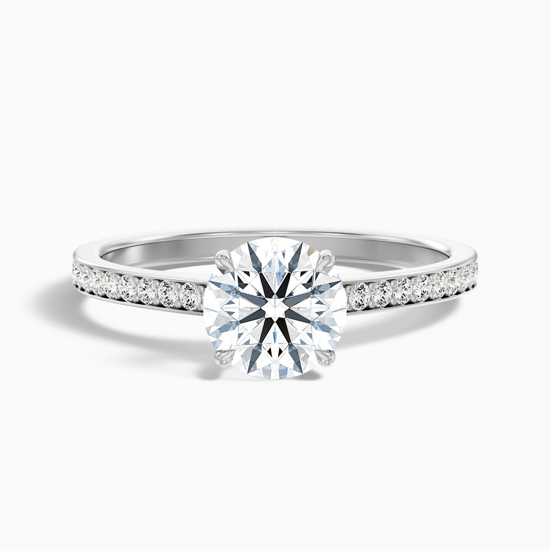 Alani Round Cut Side Stone Pave Lab Grown Engagement Ring