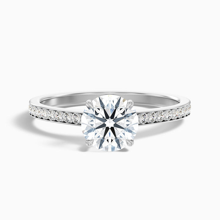 Alani Round Cut Side Stone Pave Lab Grown Engagement Ring