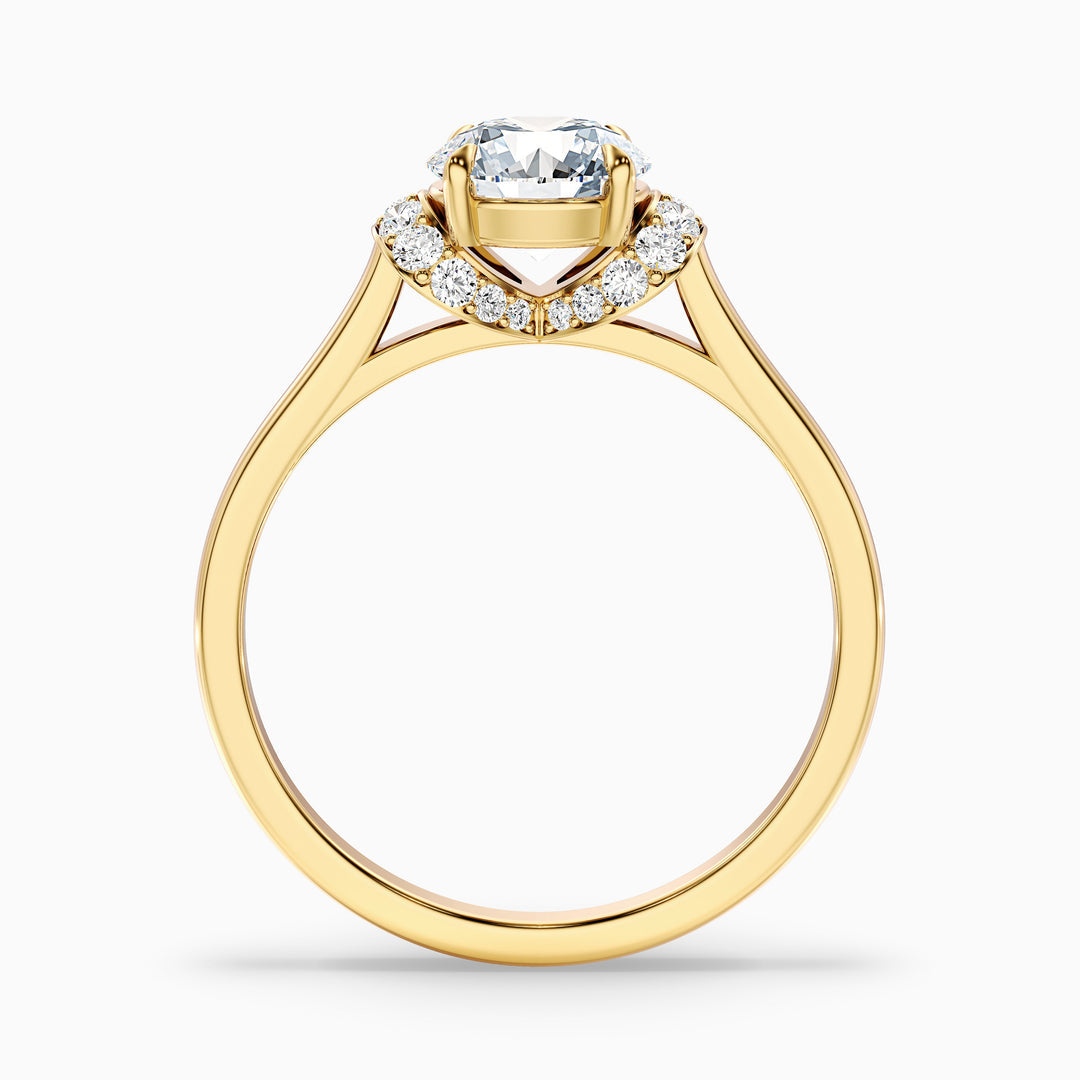 Varani Trilogy Round Solitaire Pave Lab Grown Engagement Ring