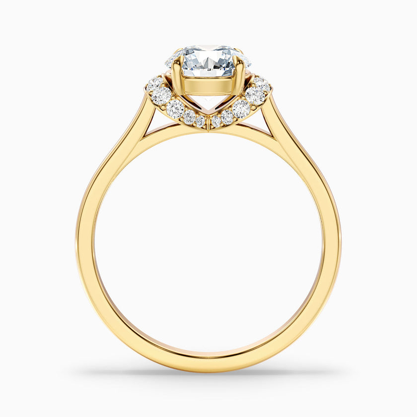 Varani Trilogy Round Solitaire Pave Lab Grown Engagement Ring