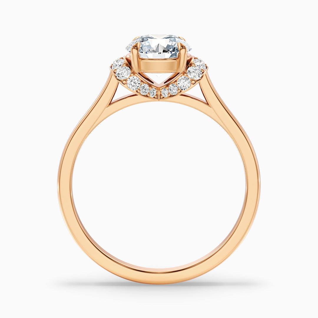 Varani Trilogy Round Solitaire Pave Lab Grown Engagement Ring