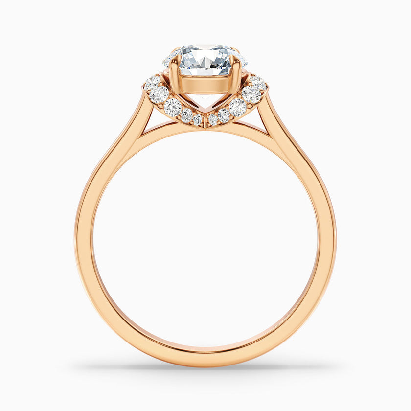 Varani Trilogy Round Solitaire Pave Lab Grown Engagement Ring