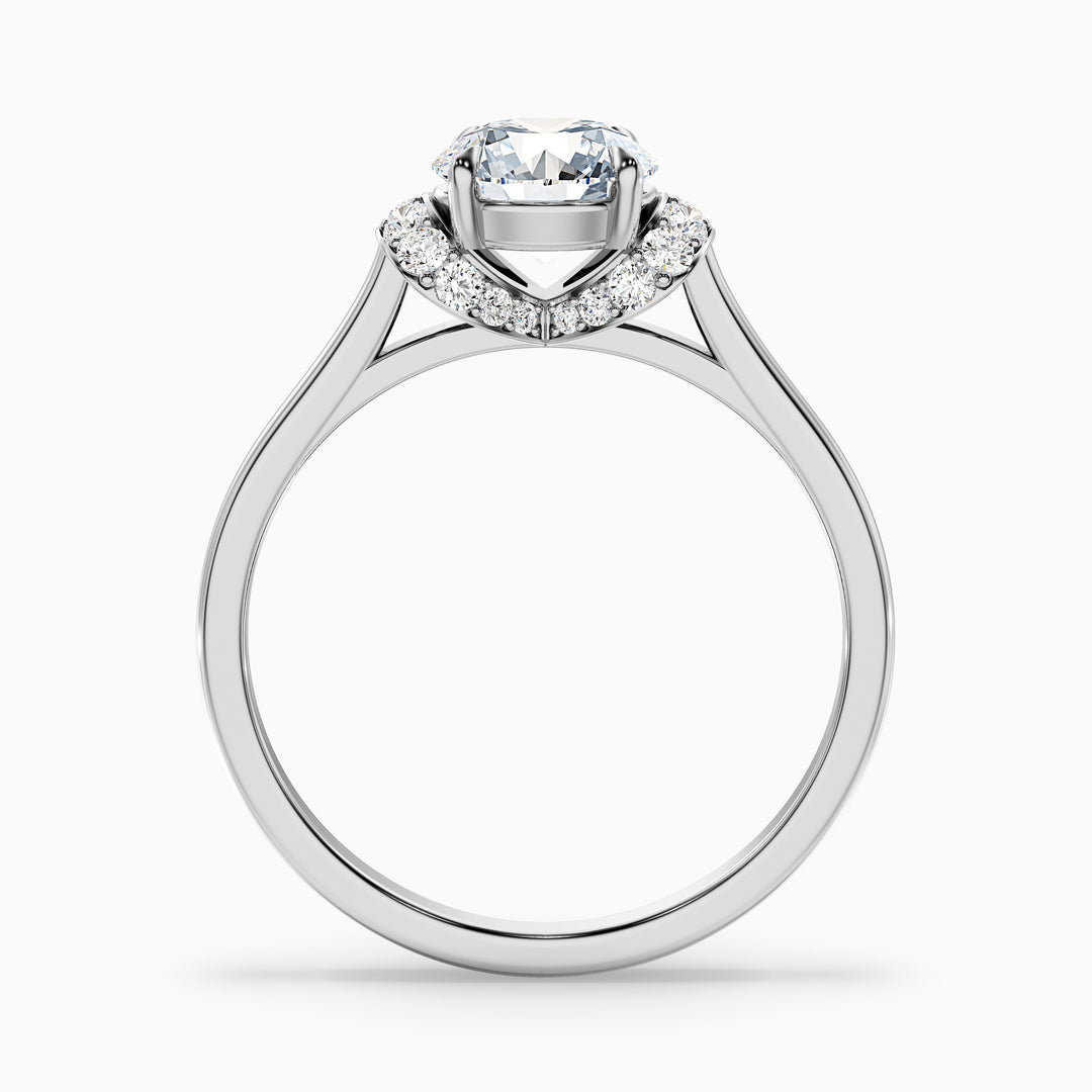 Varani Trilogy Round Solitaire Pave Lab Grown Engagement Ring