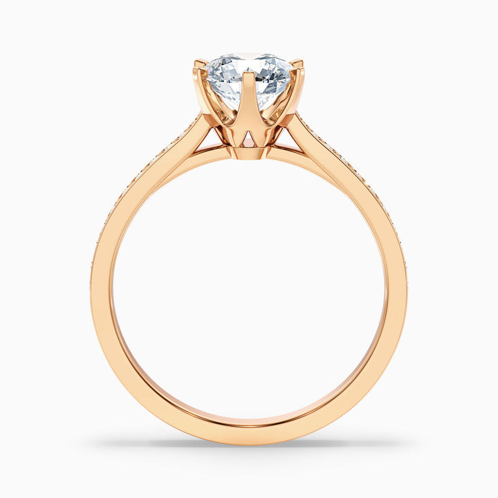 Varani Round Side Stone Pave Lab Grown Engagement Ring