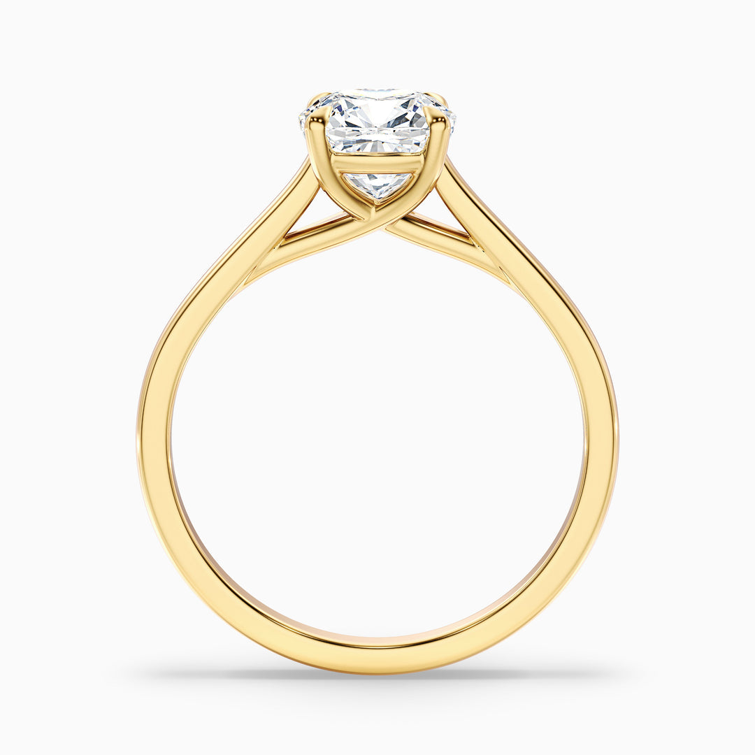 Delaila Pave Cushion Cut Solitaire Lab Grown Engagement Ring