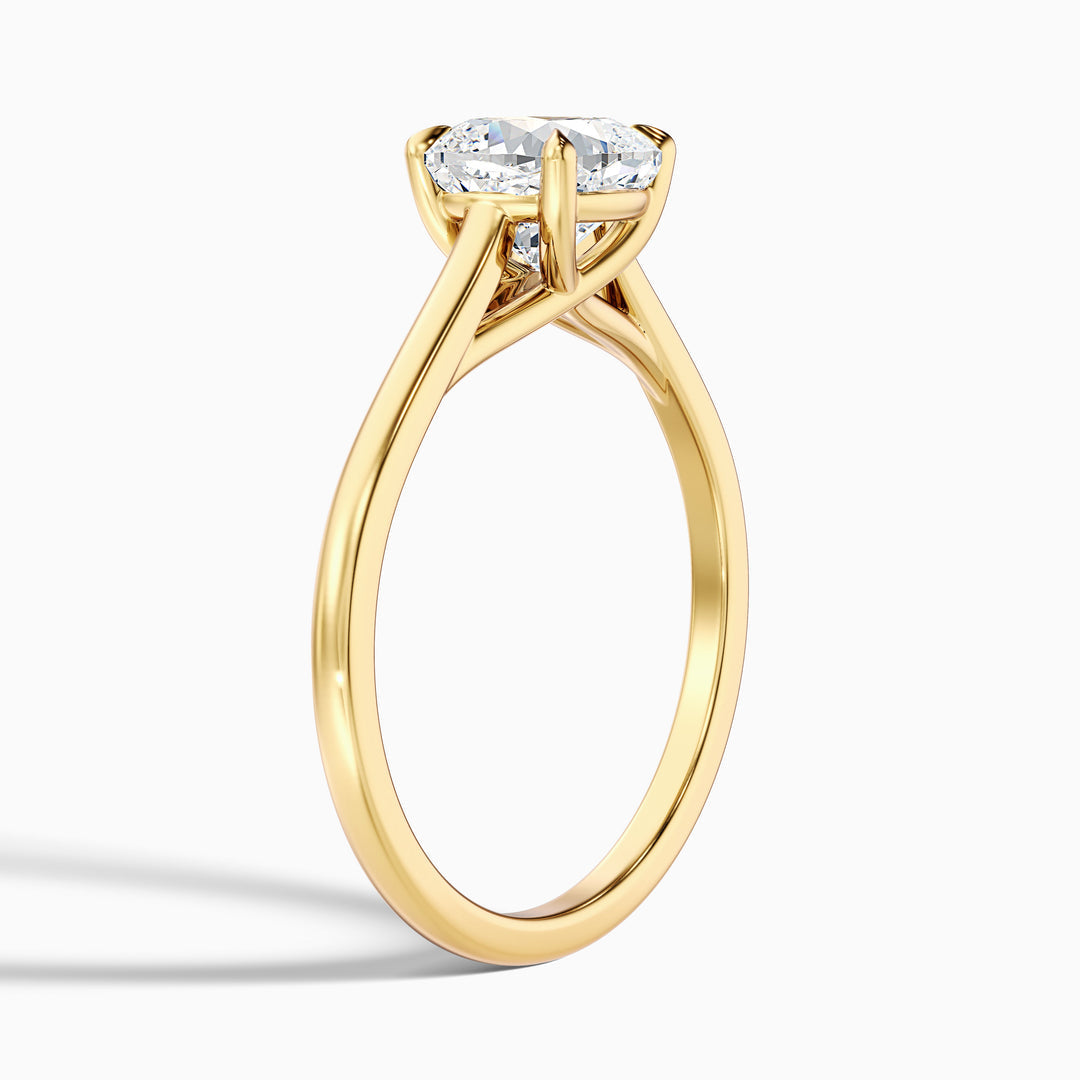 Delaila Pave Cushion Cut Solitaire Lab Grown Engagement Ring