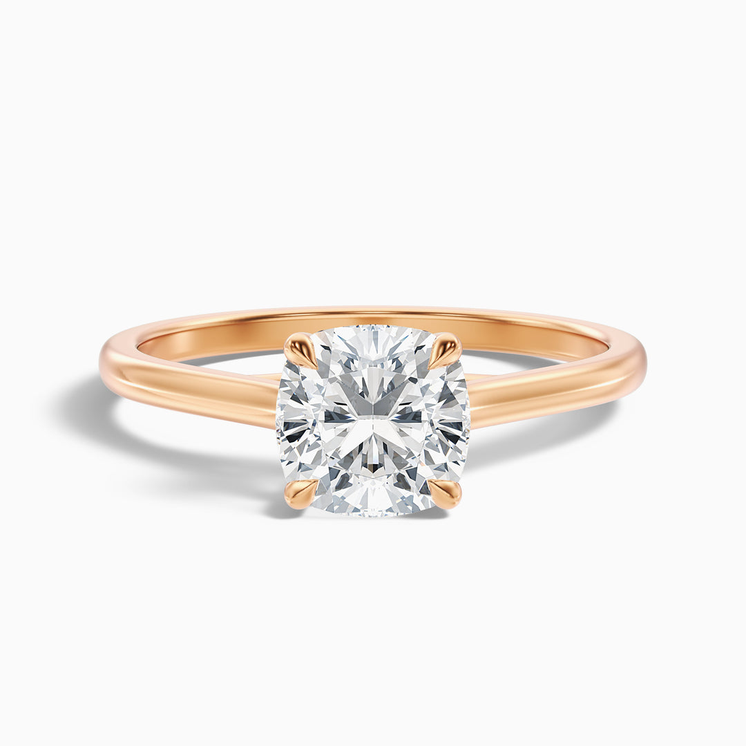 Delaila Pave Cushion Cut Solitaire Lab Grown Engagement Ring