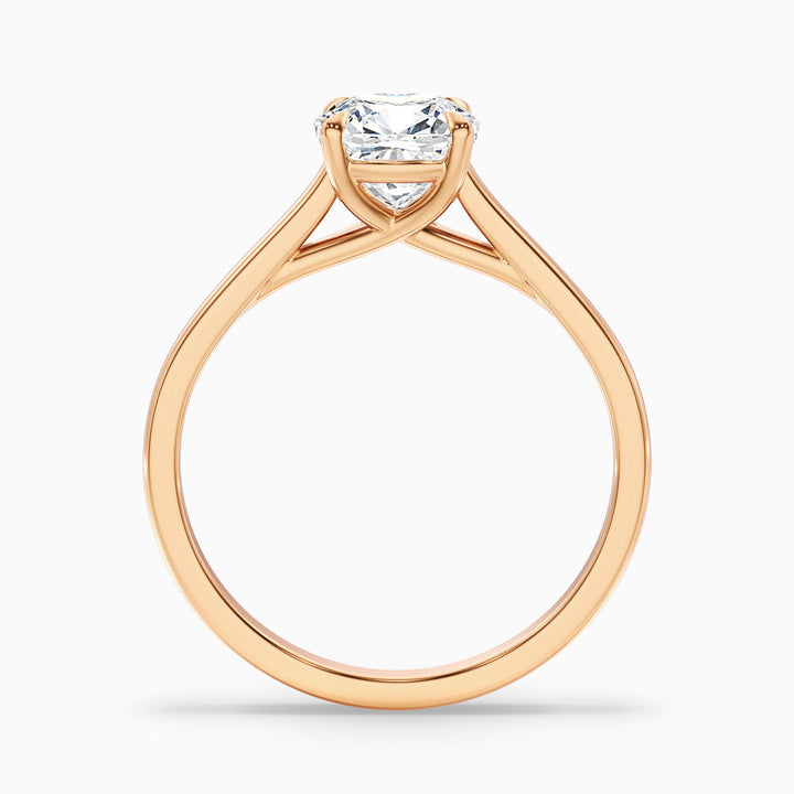 Delaila Pave Cushion Cut Solitaire Lab Grown Engagement Ring