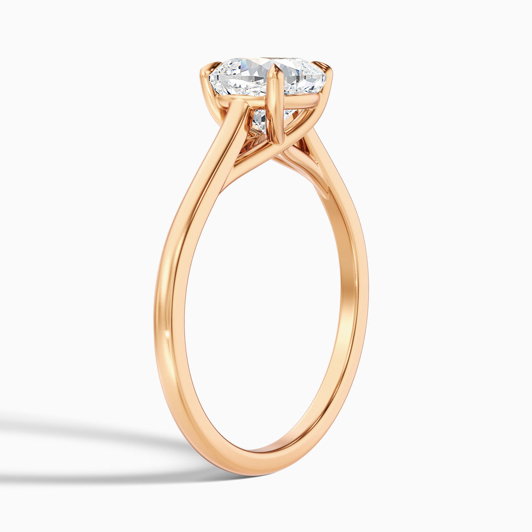 Delaila Pave Cushion Cut Solitaire Lab Grown Engagement Ring