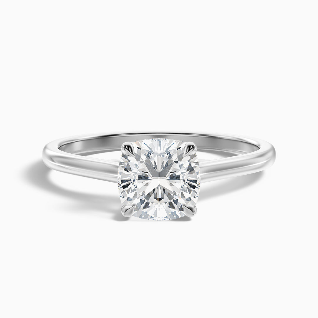 Delaila Pave Cushion Cut Solitaire Lab Grown Engagement Ring